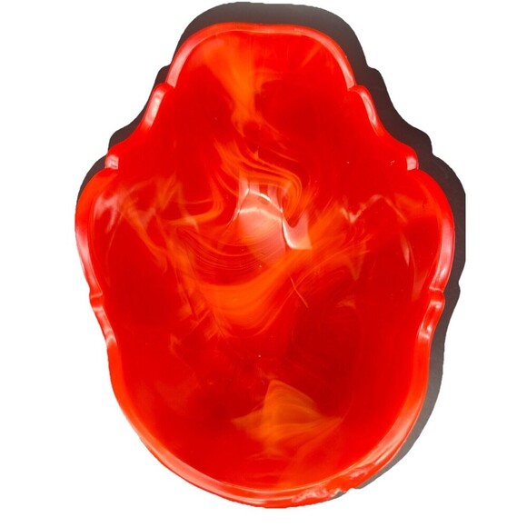 VTG Westmoreland Amberina Red Orange Slag Glass Open Sleigh 9” Glows - Picture 6 of 11